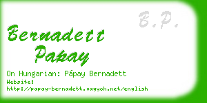 bernadett papay business card