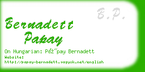 bernadett papay business card